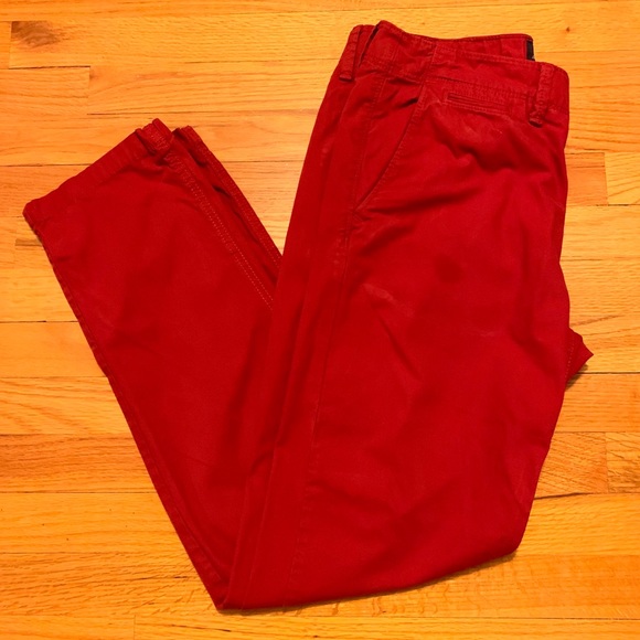 American Eagle Red Chino Pants W32 L34 - Picture 1 of 7